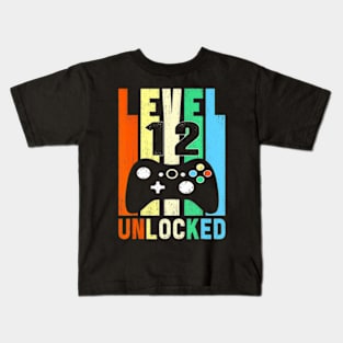 Level 12  12th Video  Birthday Kid Kids T-Shirt